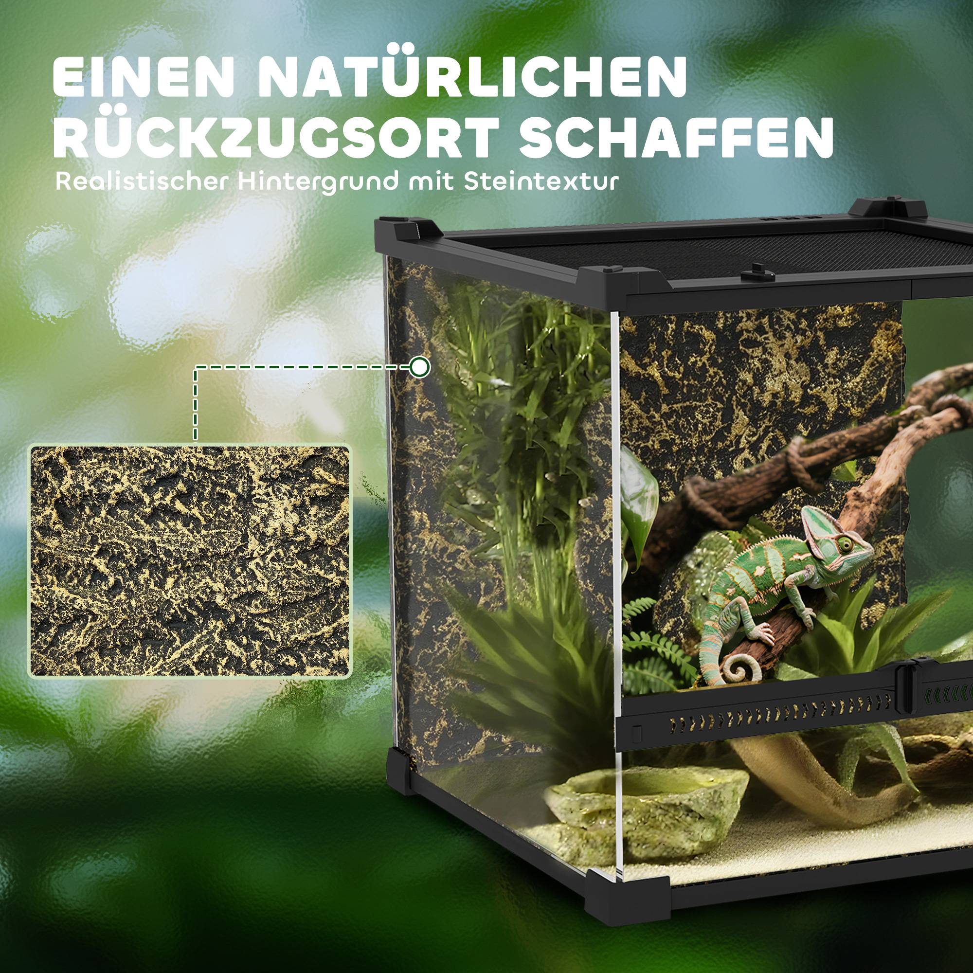 Terrarium verre reptile, fond surélevé étanche, fermeture à bouton - Image 7