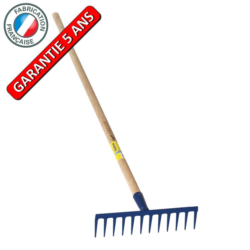Outils Perrin - Râteau 12 dents droites soudées manche 1,5m, outil trempé haute résistance, jardin,potager Outils Perrin