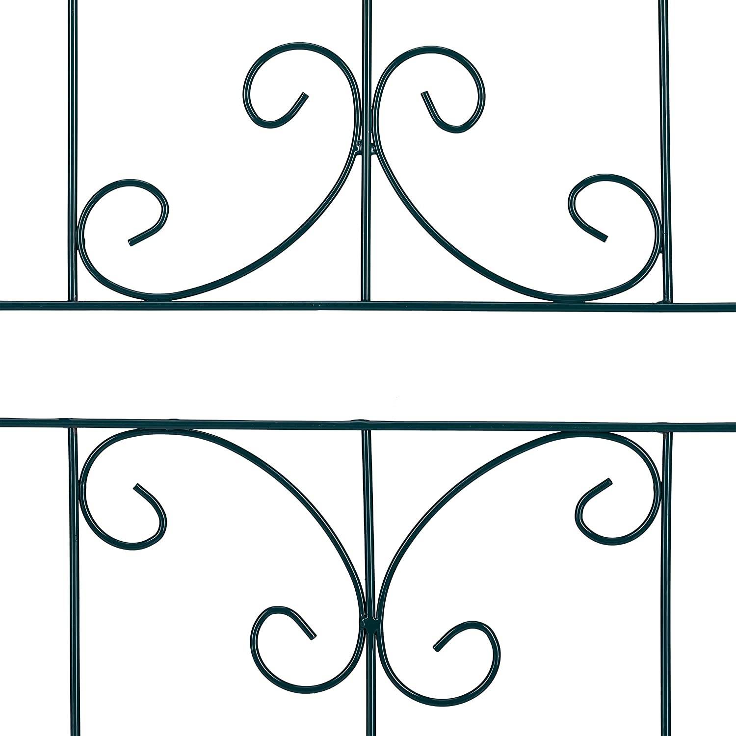 Helloshop26 - Treillis clôture plante grimpante arche jardin fer set de 2 vert - Imagen 4