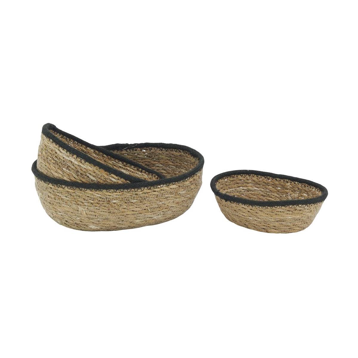 Aubry Gaspard - Corbeilles basses en jonc naturel (Lot de 3) - Imagen 1