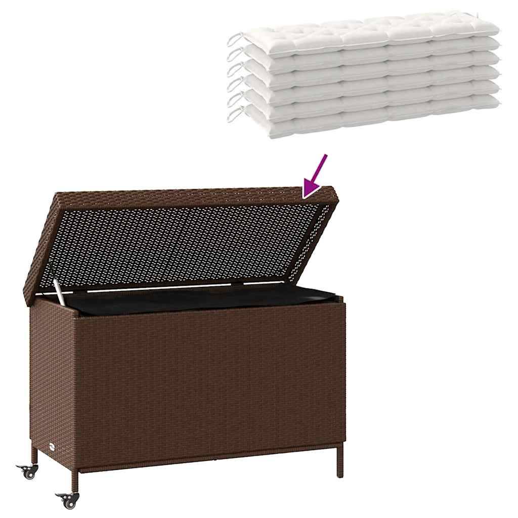 PANGIVO - Coffre de rangement de jardin résine tressée marron 110 x 55 x 73 cm - PANGIVO - Image 7
