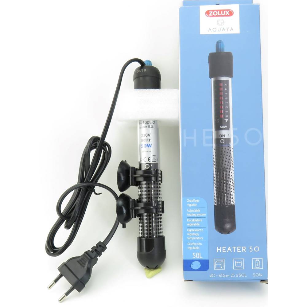 Zolux - Chauffage d'aquarium heater 50 zolux 50 w 23 cm - Image 1