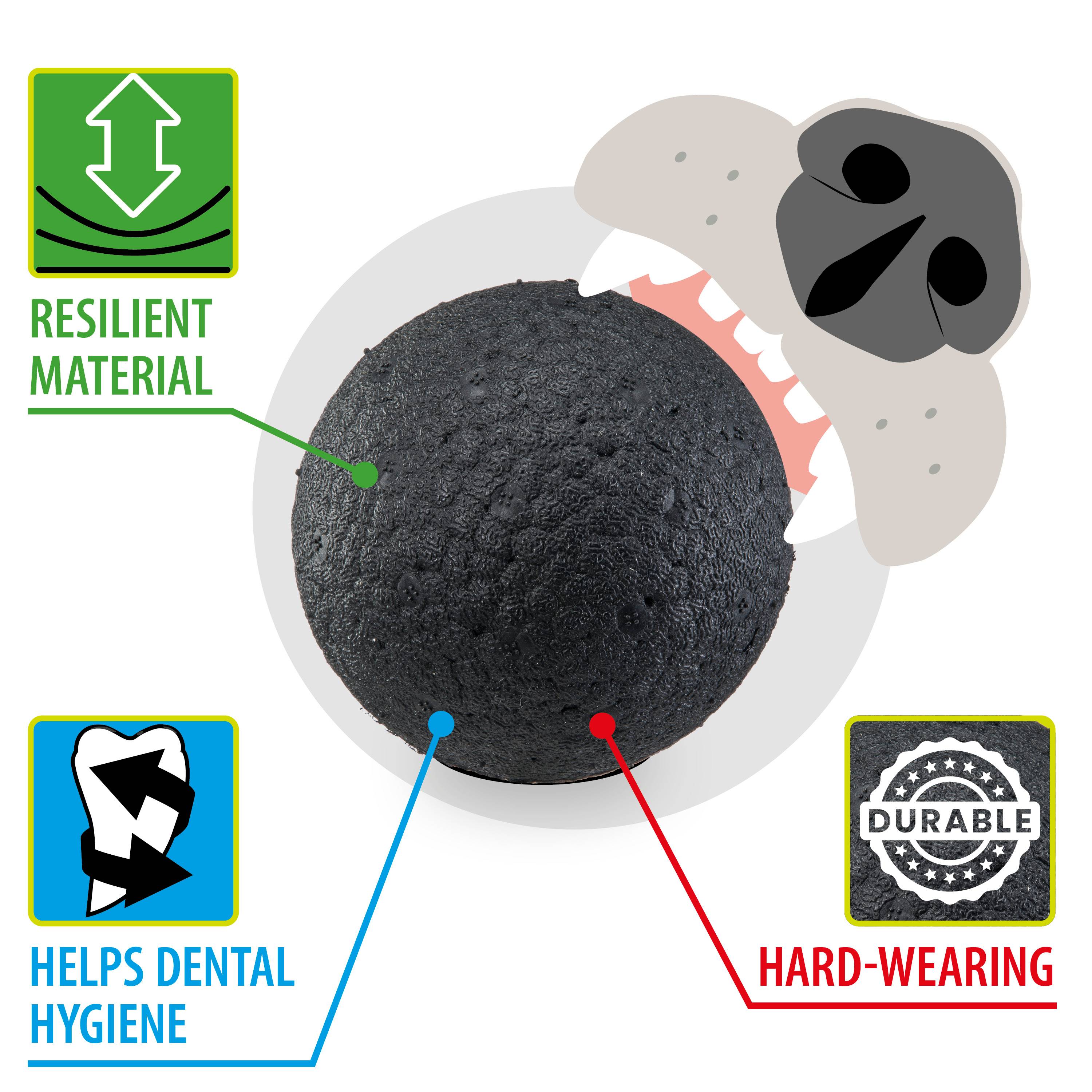 Ferplast - Ferplast Jouet Chien, Balle pour Chien, en Matériau Durable, Non Toxique, Résistante aux Morsures, pour l'Hygiene Dentaire, Rebondissant et Flottant, - Imagen 4