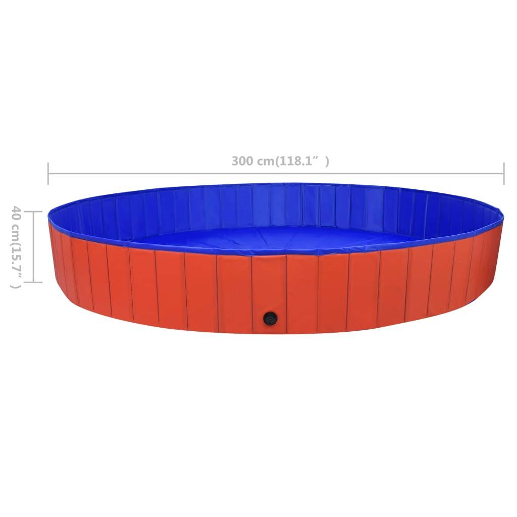 Vidaxl - Piscine pliable pour chiens Rouge 300x40 cm PVC vidaXL 92601 - Imagen 9