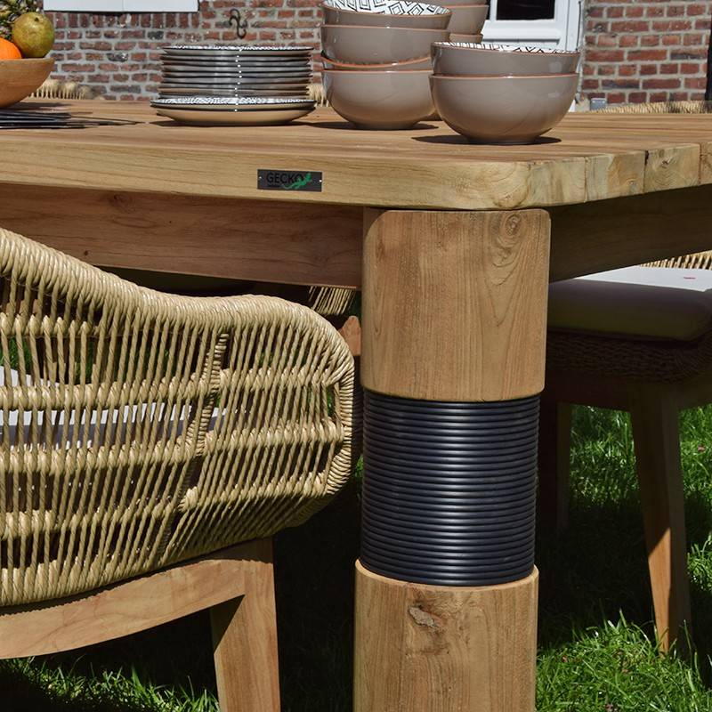 Table en teck recyclé 240 cm, Galactus - Gecko Jardin - Image 3