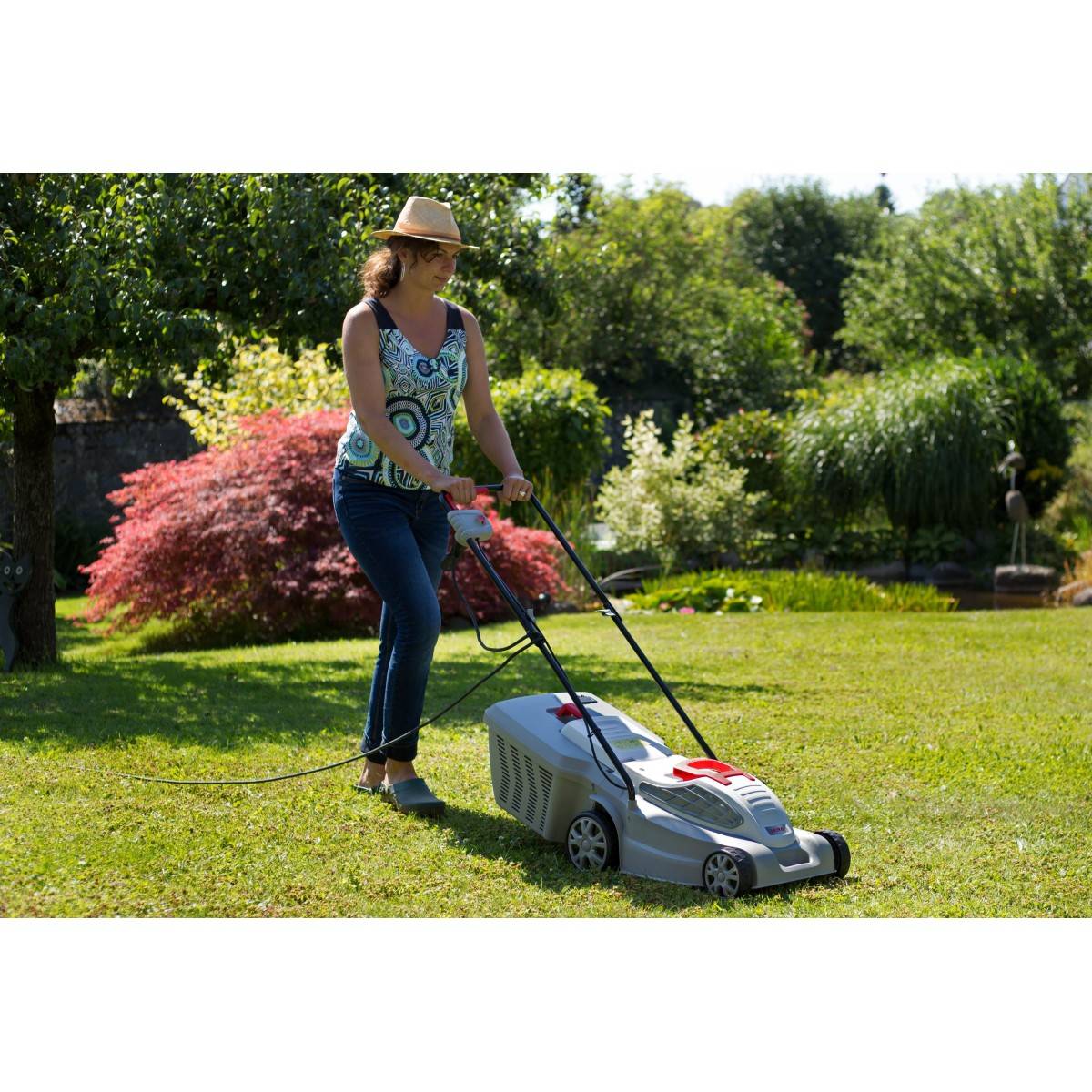 Tondeuse électrique 1600W Largeur de coupe 38cm Tonte & Ramassage Pelouse, Tondeuse gazon Bac 45L IKRA - Image 2