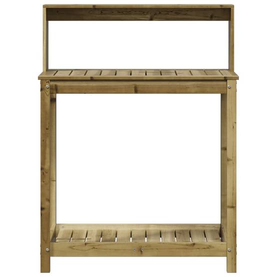 VidaXL Table De Rempotage Avec étagères Marron Bois Massif De Pin VidaXL Table De Rempotage Avec étagères Marron Bois Massif De Pin
