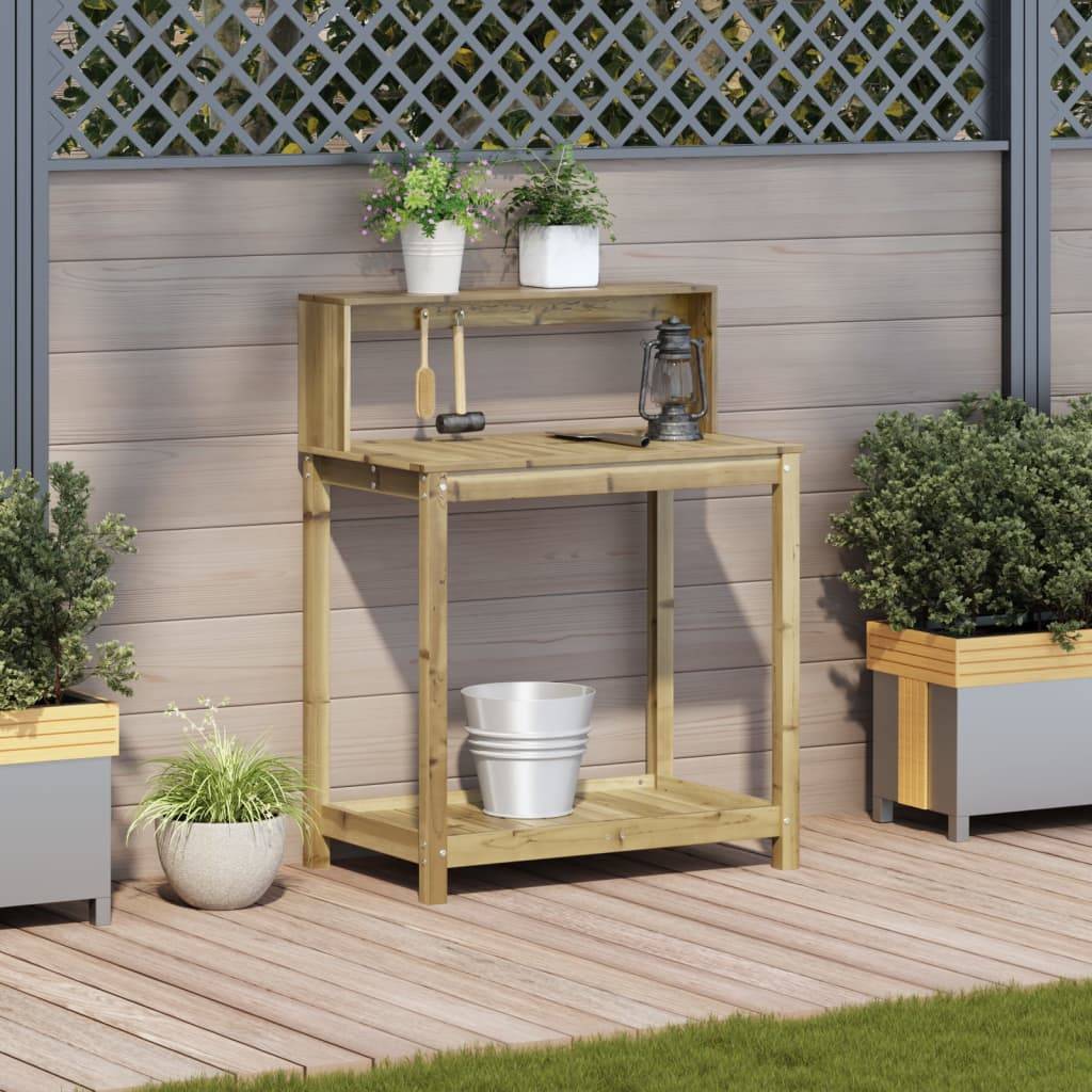 Table De Rempotage Avec étagères Marron Bois Massif De Pin