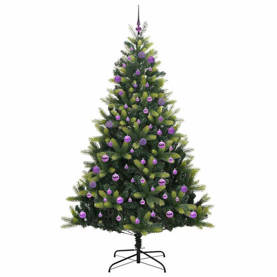 Sapin de Noël | Arbre de Noël artificiel en silicone flexible 300 LEDs 180 cm Maison Chic - Image 4