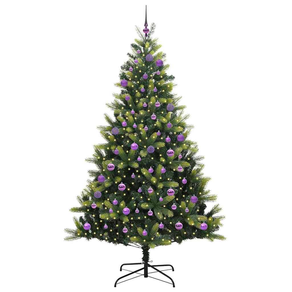 Sapin de Noël | Arbre de Noël artificiel en silicone flexible 300 LEDs 180 cm Maison Chic - Image 3