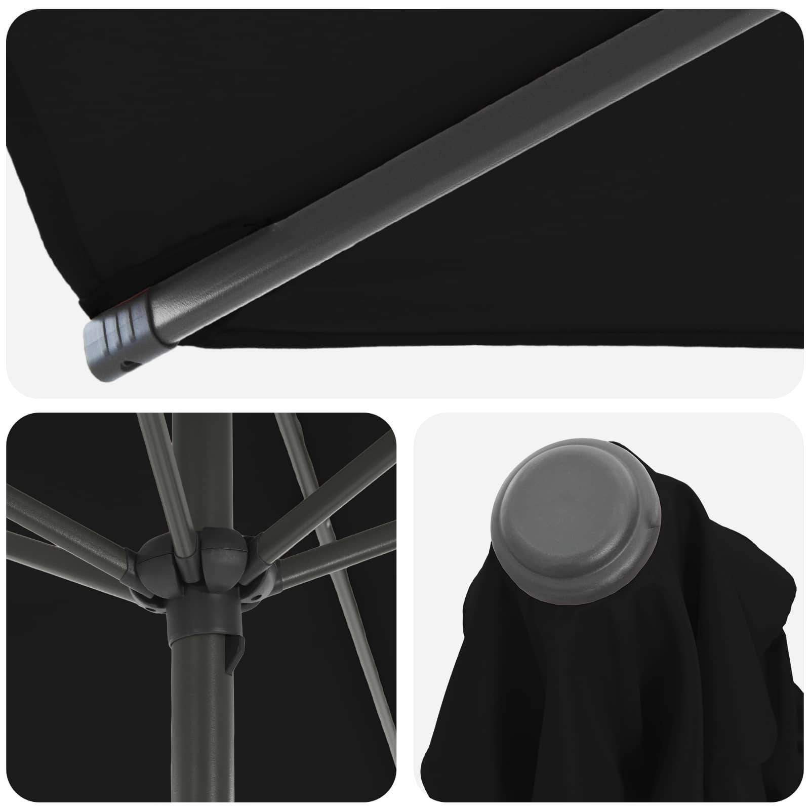 Parasol de jardin polyester noir 296 x 296 x 228 cm - PANGIVO - Image 5