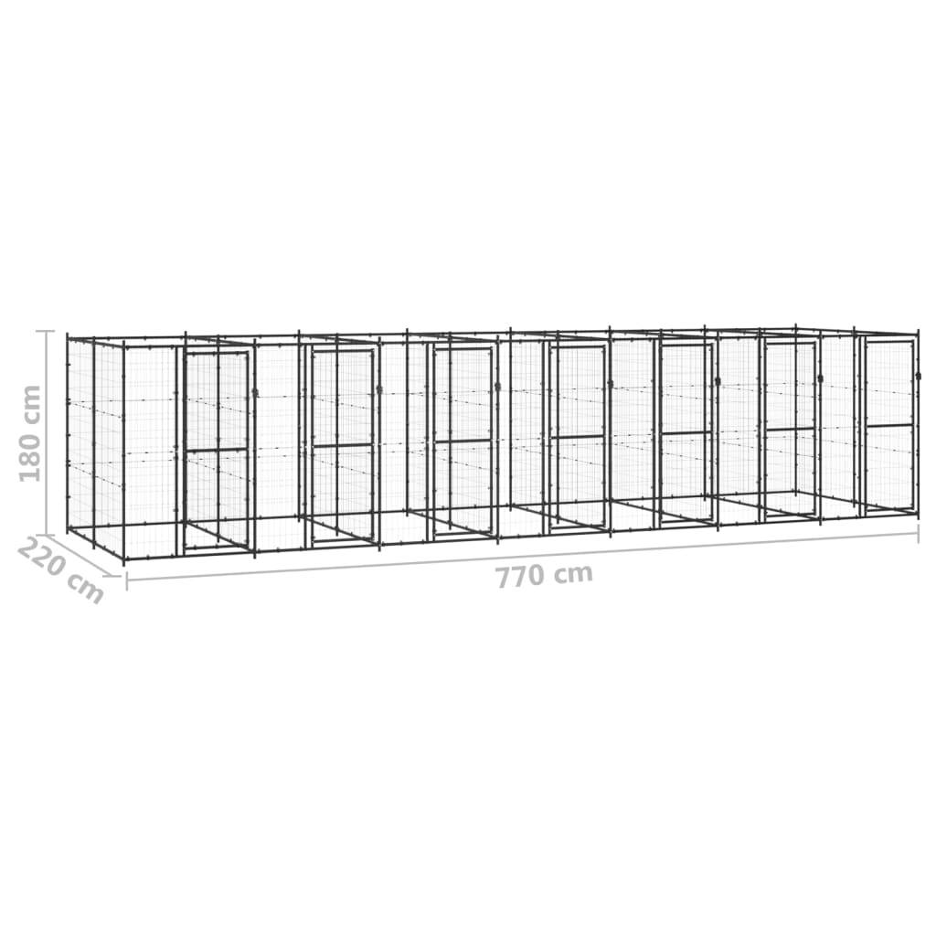 Vidaxl - Chenil extérieur Acier 16,94 m² vidaXL 3082265 - Imagen 3