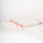 Fouta Marocaine - Blanc & Rose - Image 1