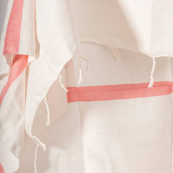 Fouta Marocaine - Blanc & Rose - Image 2