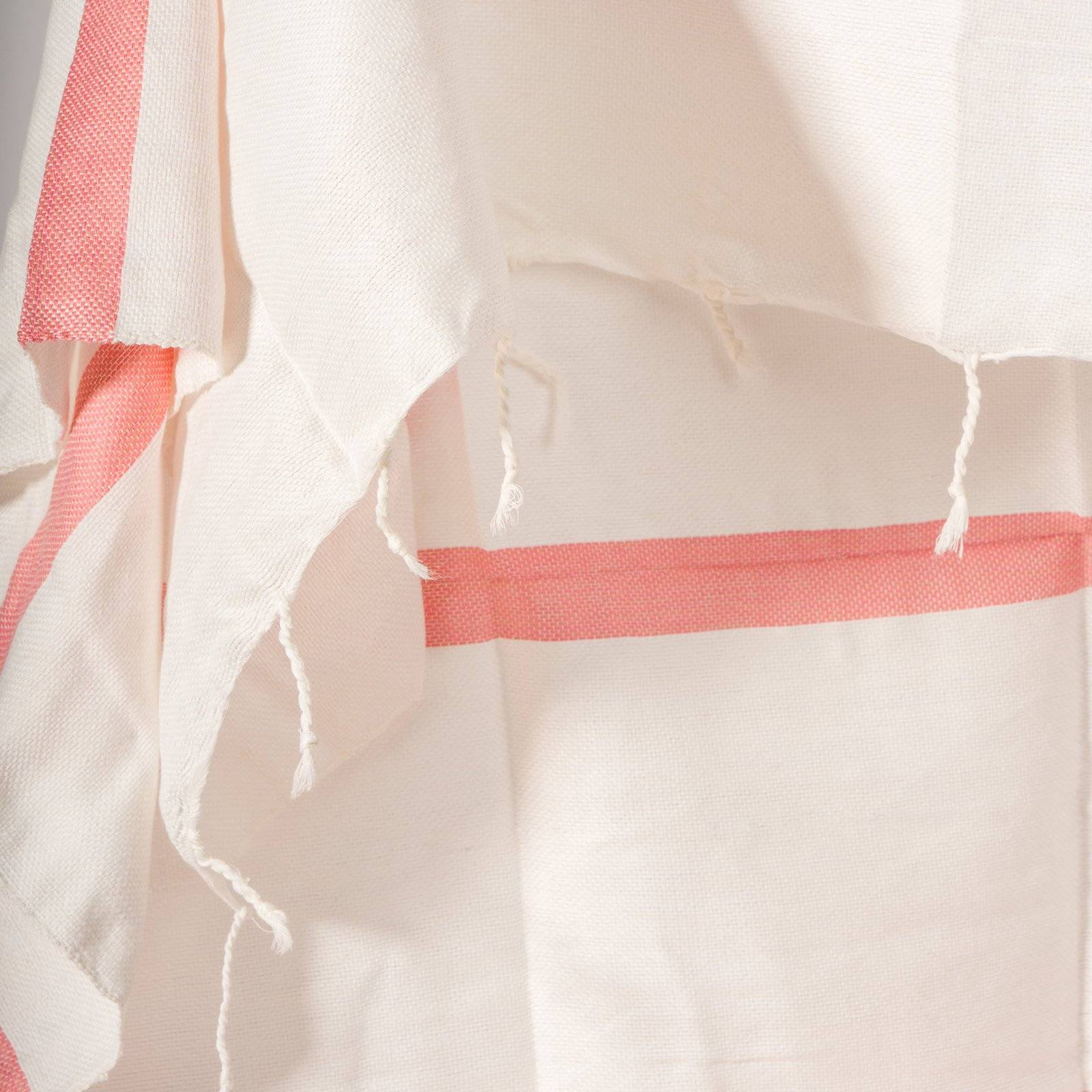 Fouta Marocaine - Blanc & Rose - Image 2