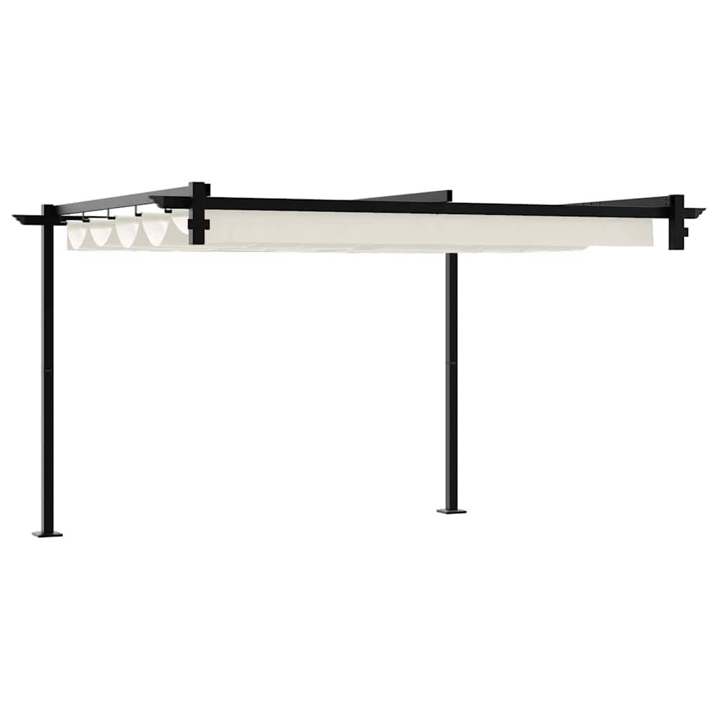 Pergola Murale Adossée Acier Toit Rétractable 3x3 m Crème pour Jardin Patio - ComfortXL Outdoor Living - Image 6