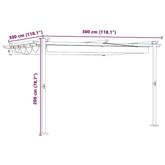 Pergola Murale Adossée Acier Toit Rétractable 3x3 m Crème pour Jardin Patio - ComfortXL Outdoor Living - Image 5