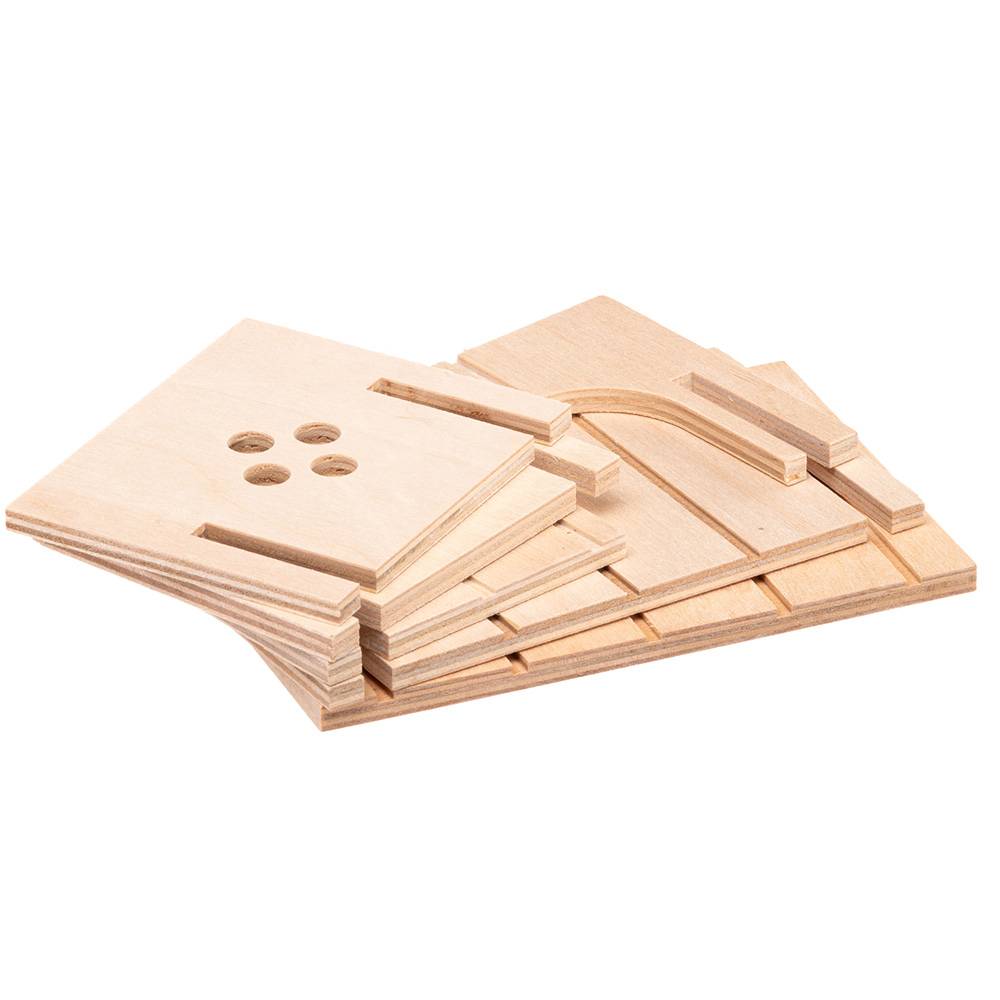 Ferplast - Ferplast Casa Hamster, Accesorio Jaula Hamster, con Techo Plano y Agujeros de Ventilación, en Kit de Montaje, 14,5 x 9,5 x h 8,5 cm, SIN 4642 Casa Madera - Imagen 9