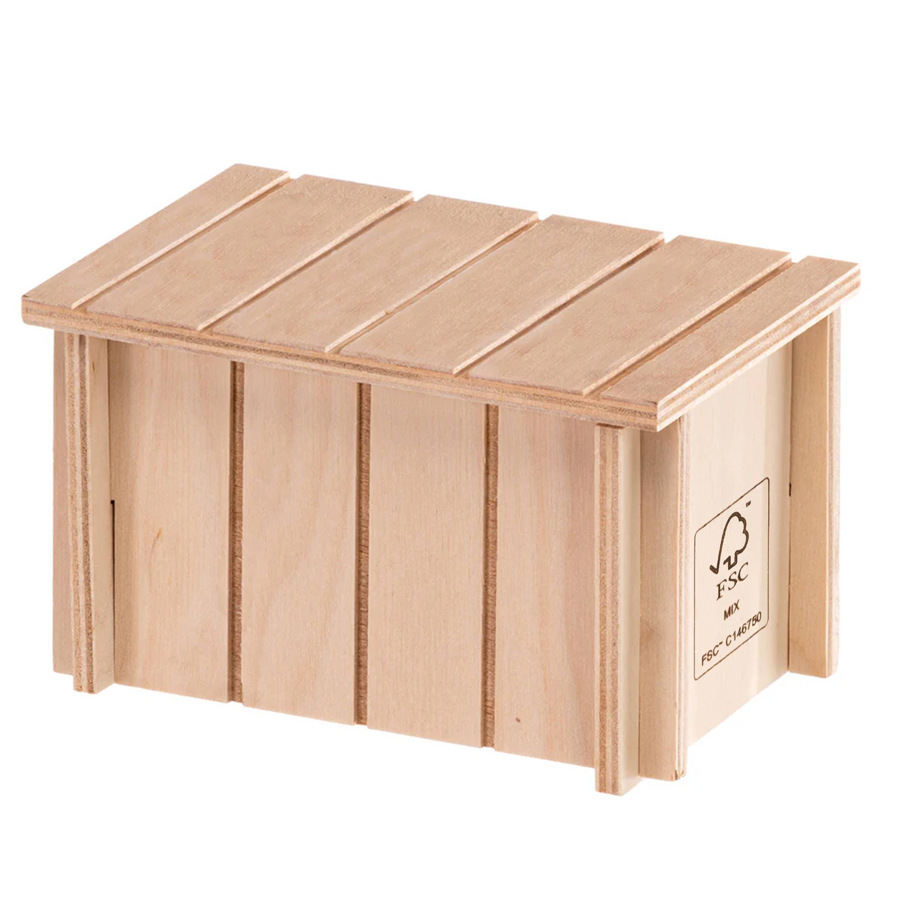Ferplast - Ferplast Casa Hamster, Accesorio Jaula Hamster, con Techo Plano y Agujeros de Ventilación, en Kit de Montaje, 14,5 x 9,5 x h 8,5 cm, SIN 4642 Casa Madera - Imagen 6