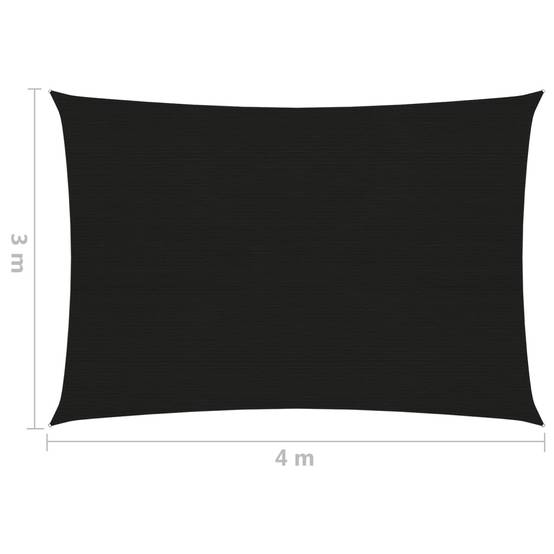 Helloshop26 - Voile toile d'ombrage parasol 160 g/m² 3 x 4 m PEHD noir - Imagen 6