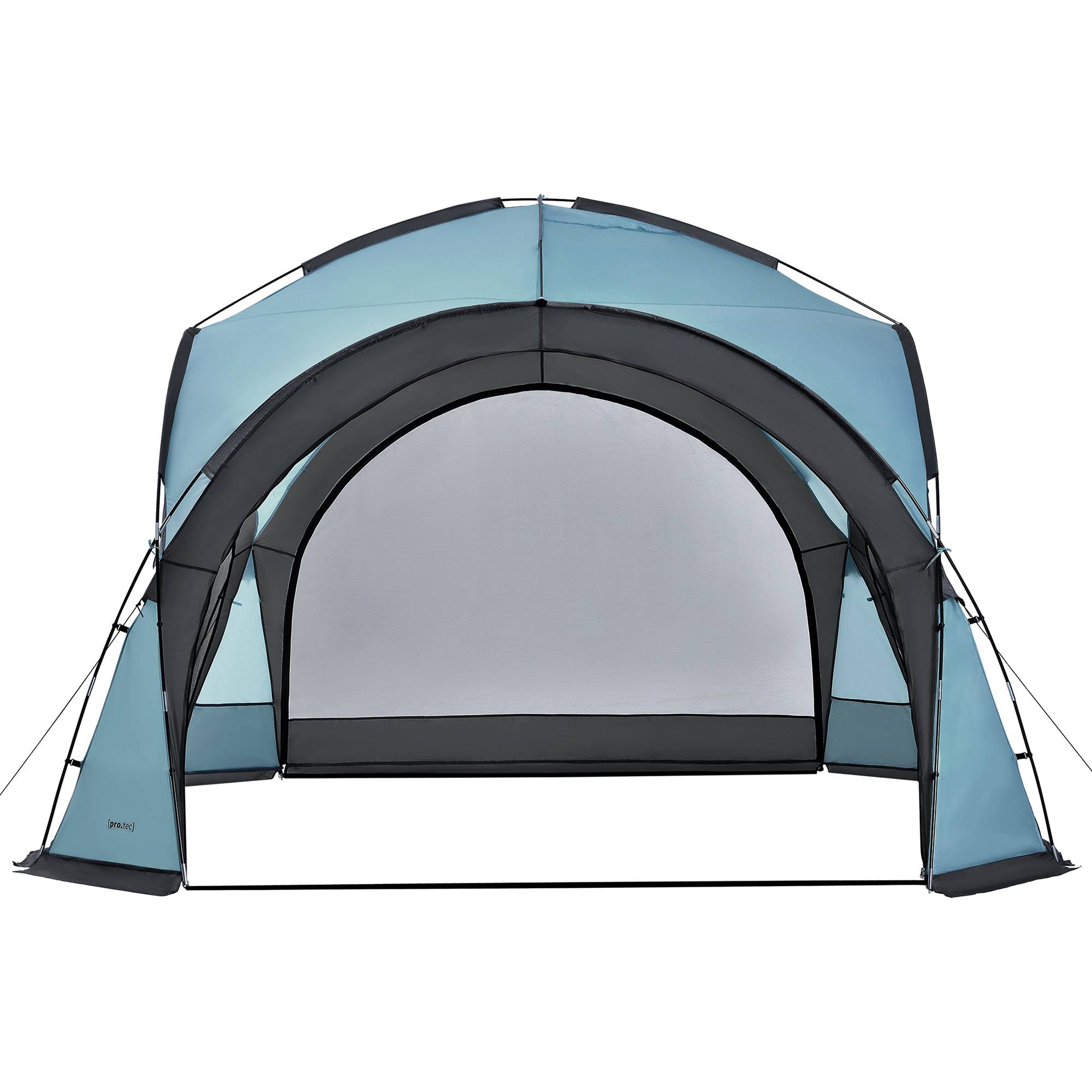 Pro.Tec - Tonnelle de camping Grästorp avec guirlande à 96 LED 345 x 345 x 247 cm bleu clair [pro.tec] - Image 5