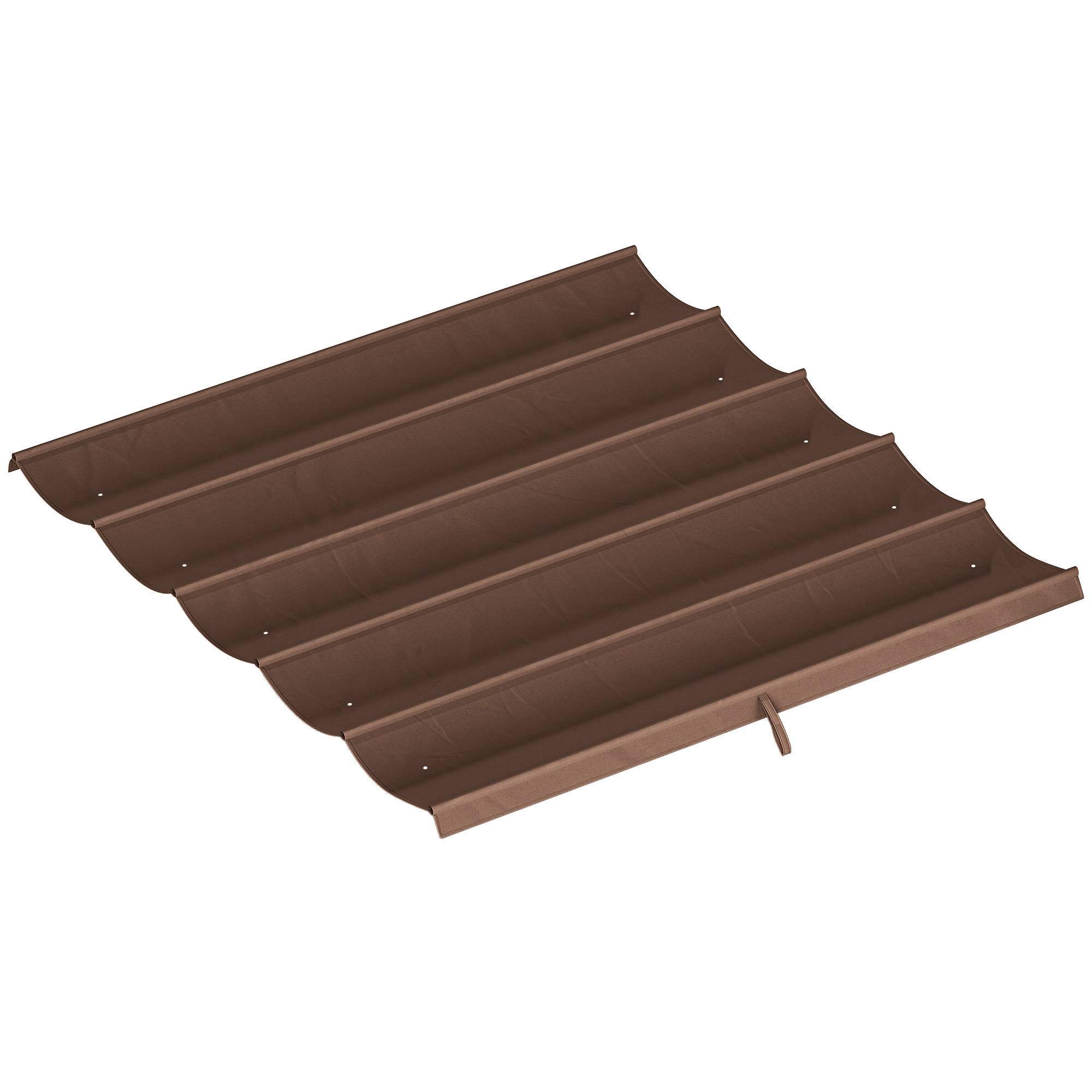 Toile de remplacement rétractable 2,5 x 2,55 m pour pergola 3 x 3 m, avec 10 trous de drainage, couleur café. - Image 1