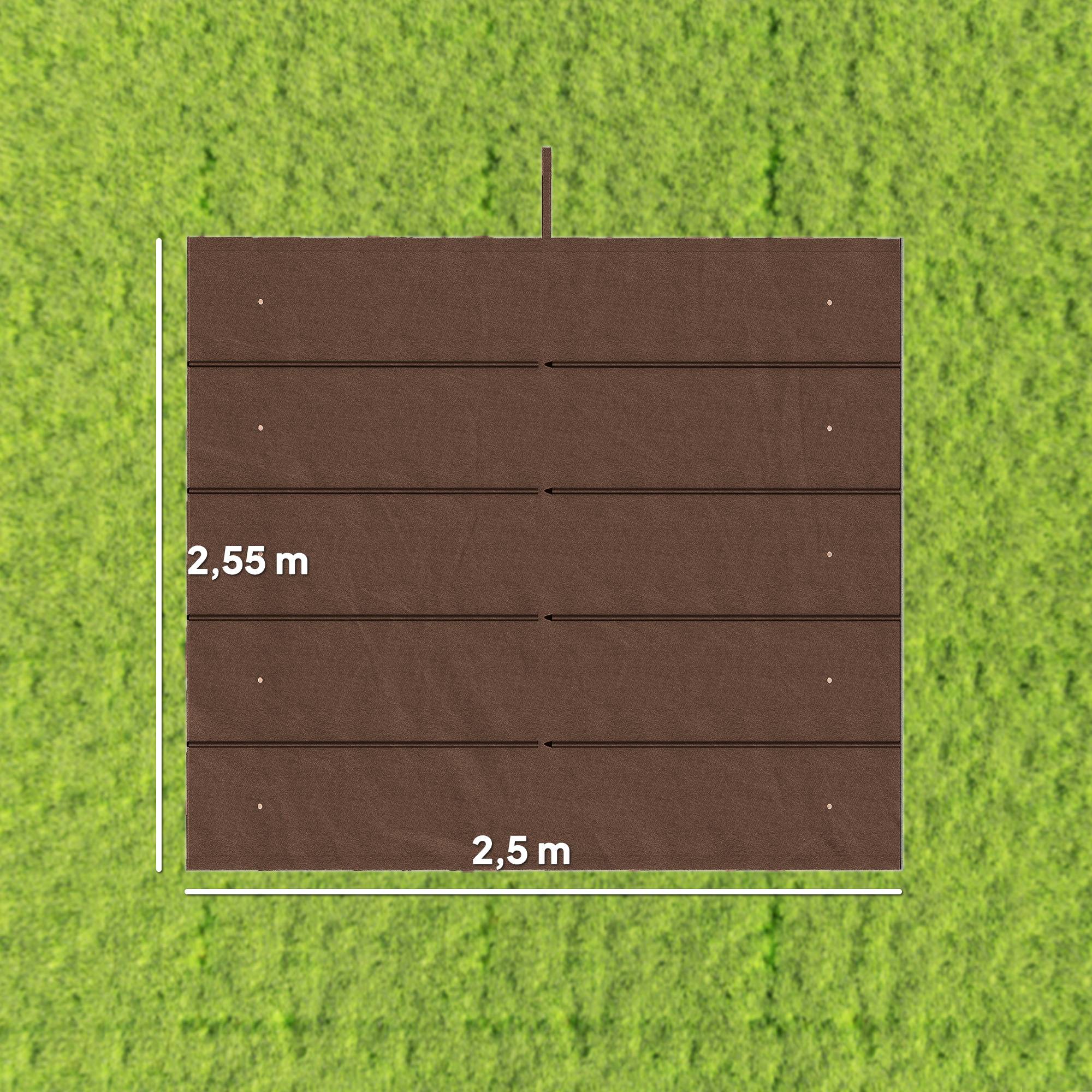 Toile de remplacement rétractable 2,5 x 2,55 m pour pergola 3 x 3 m, avec 10 trous de drainage, couleur café. - Image 5