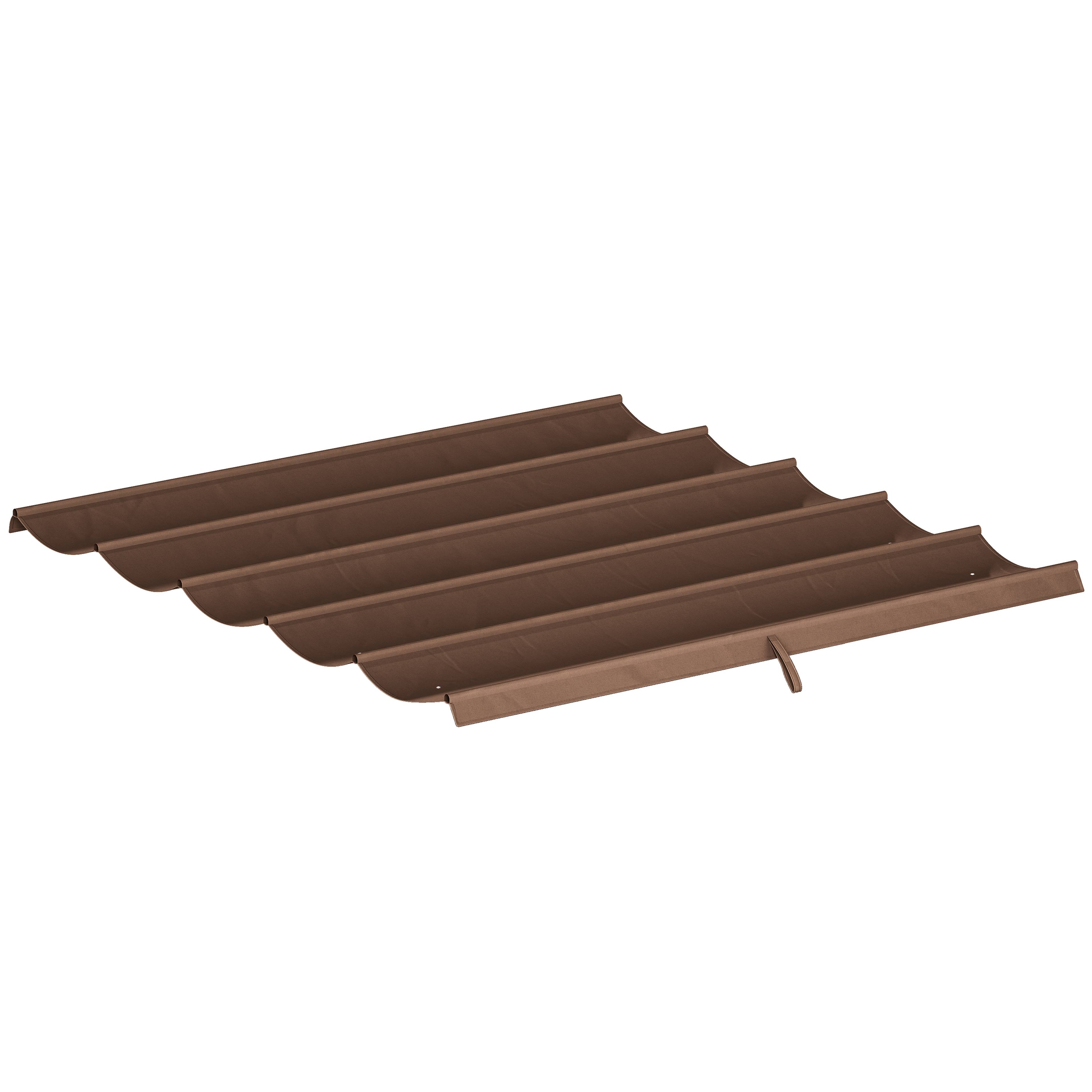 Toile de remplacement rétractable 2,5 x 2,55 m pour pergola 3 x 3 m, avec 10 trous de drainage, couleur café. - Image 2