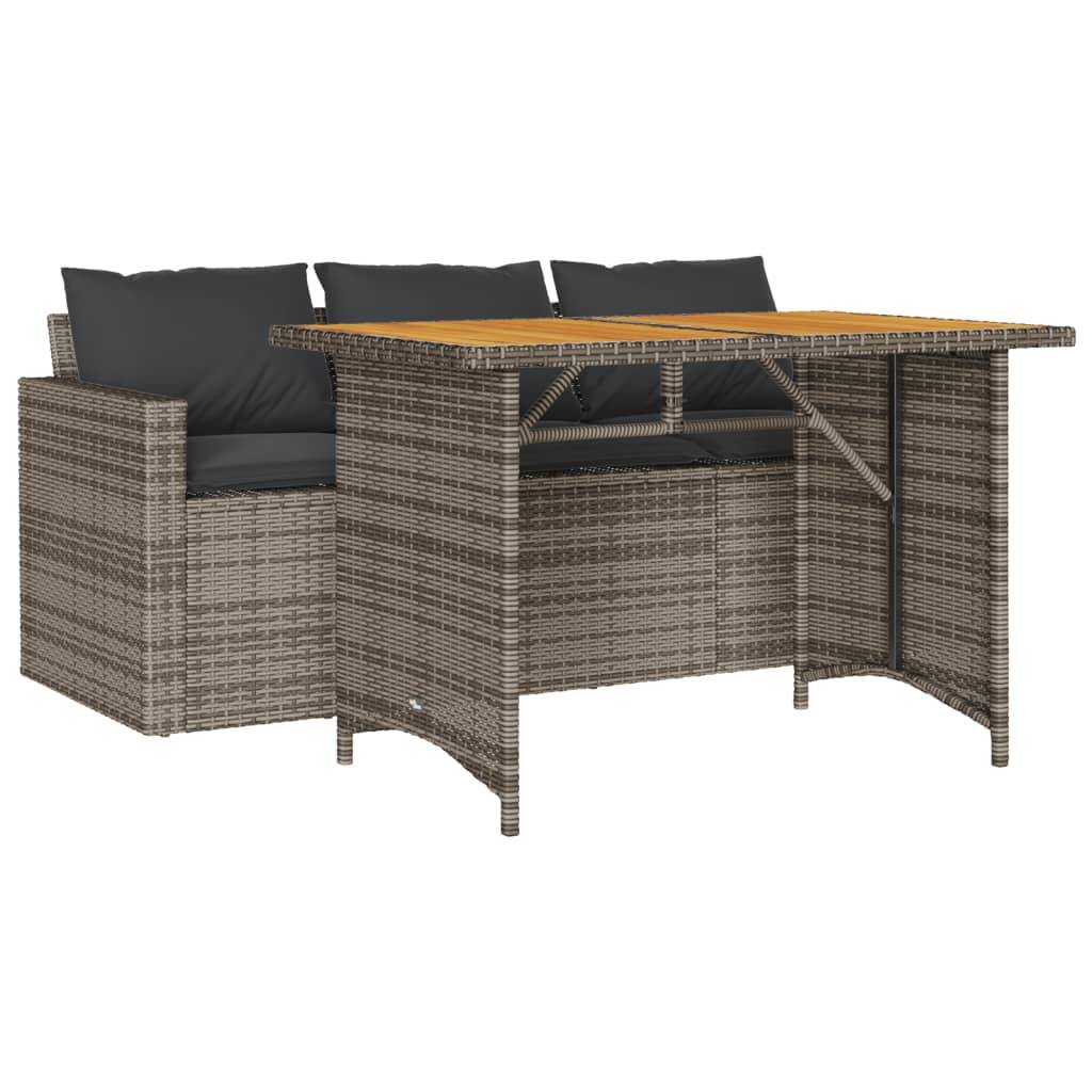 Maison Chic - Ensemble de 2 pcs table de jardin et chaises avec coussins - mobilier de jardin gris rotin-JU2704 - Image 1