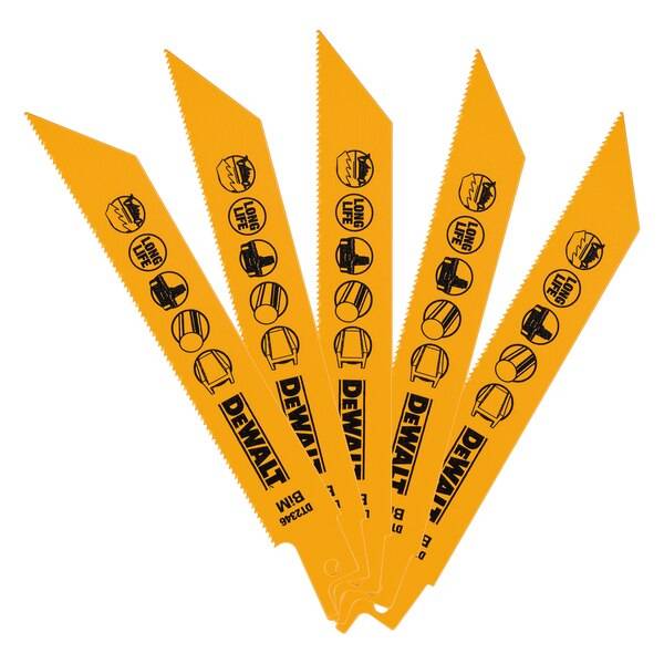 Dewalt - Lame cobalt 203 mm métal DEWALT pour scies sabre coupe rapide - 5 pièces - DT2353