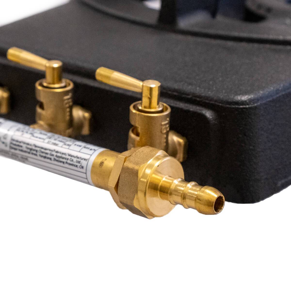 Rechaud à gaz en Fonte véritable 9,8 KW 4 pieds 2 bruleurs + Tuyau gaz à vis 1.50m + Détendeur Propane TRIGLAV - Imagen 7