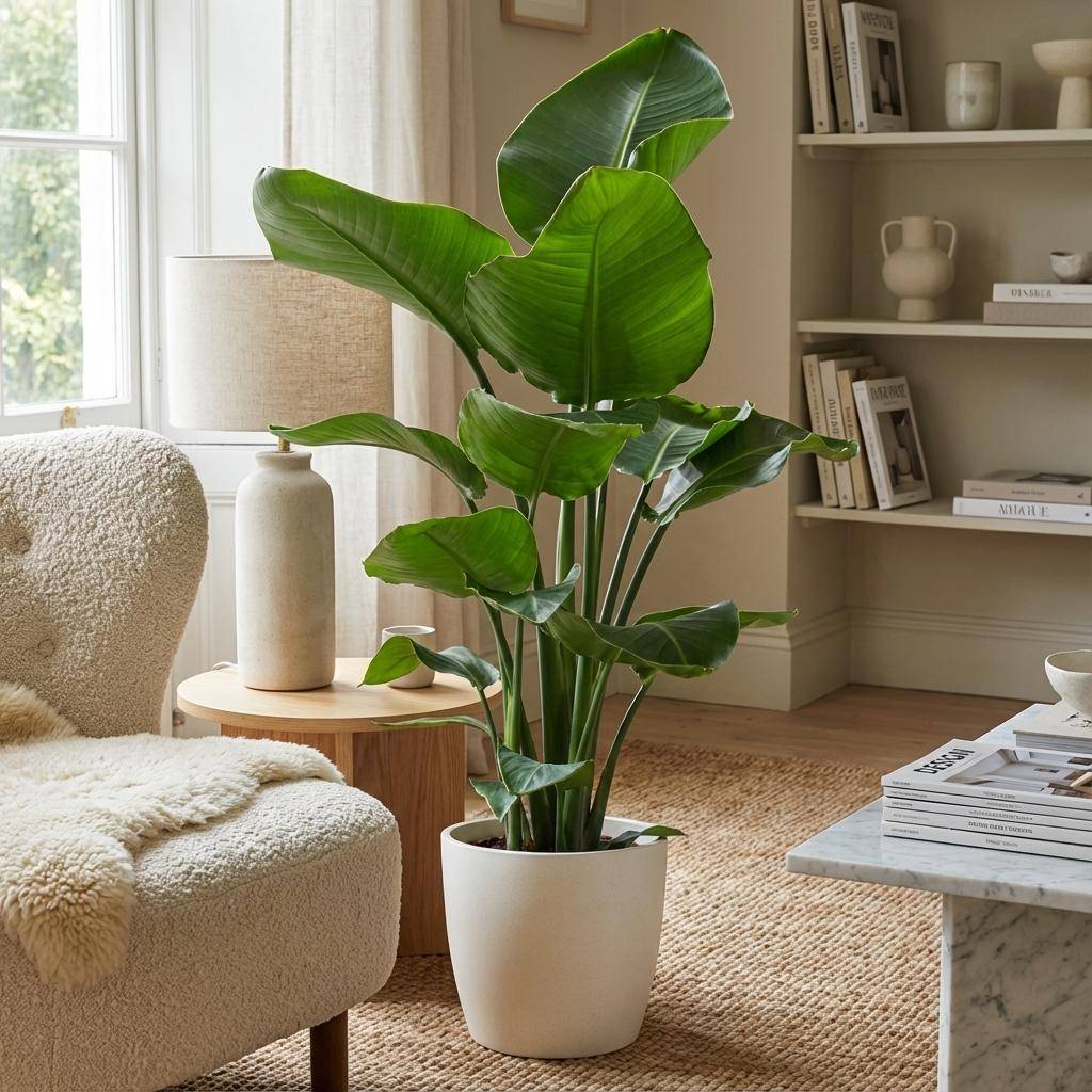 Strelitzia Nicolai et Son Pot Blanc - H80cm - Image 2