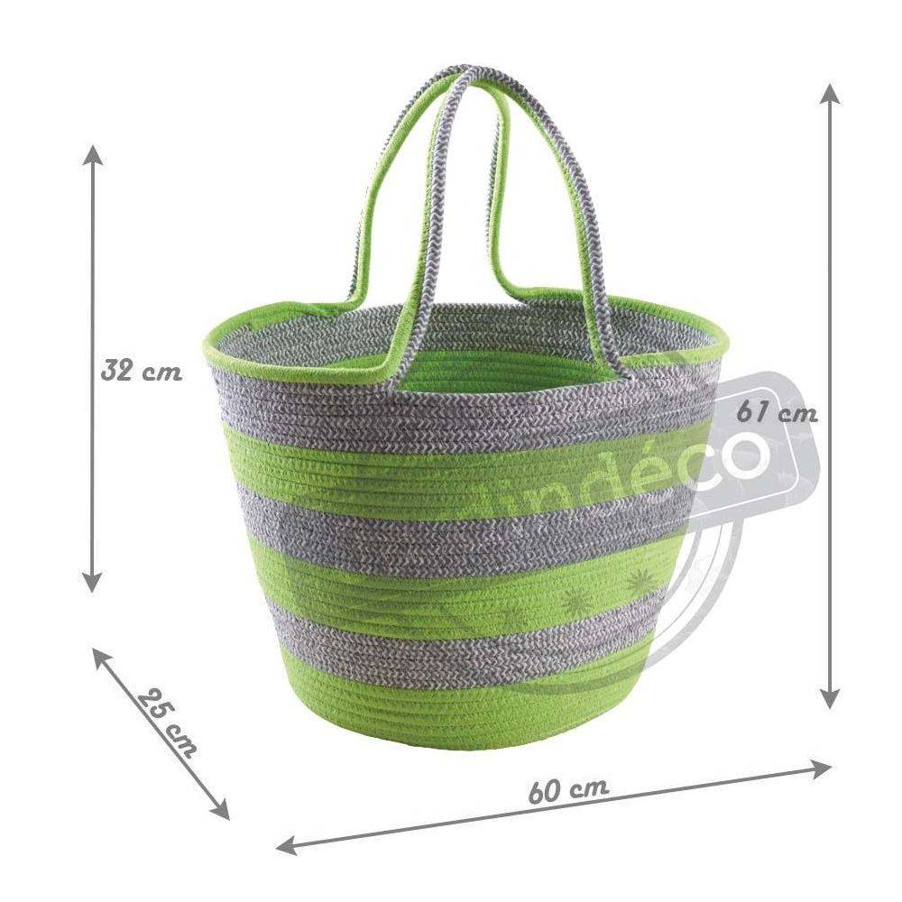 Aubry Gaspard - Sac cabas fluo en corde et en coton - Imagen 2