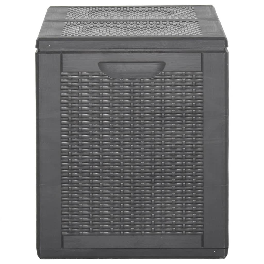 Helloshop26 - Coffre boîte meuble de jardin rangement 180 litres noir pp rotin - Imagen 4