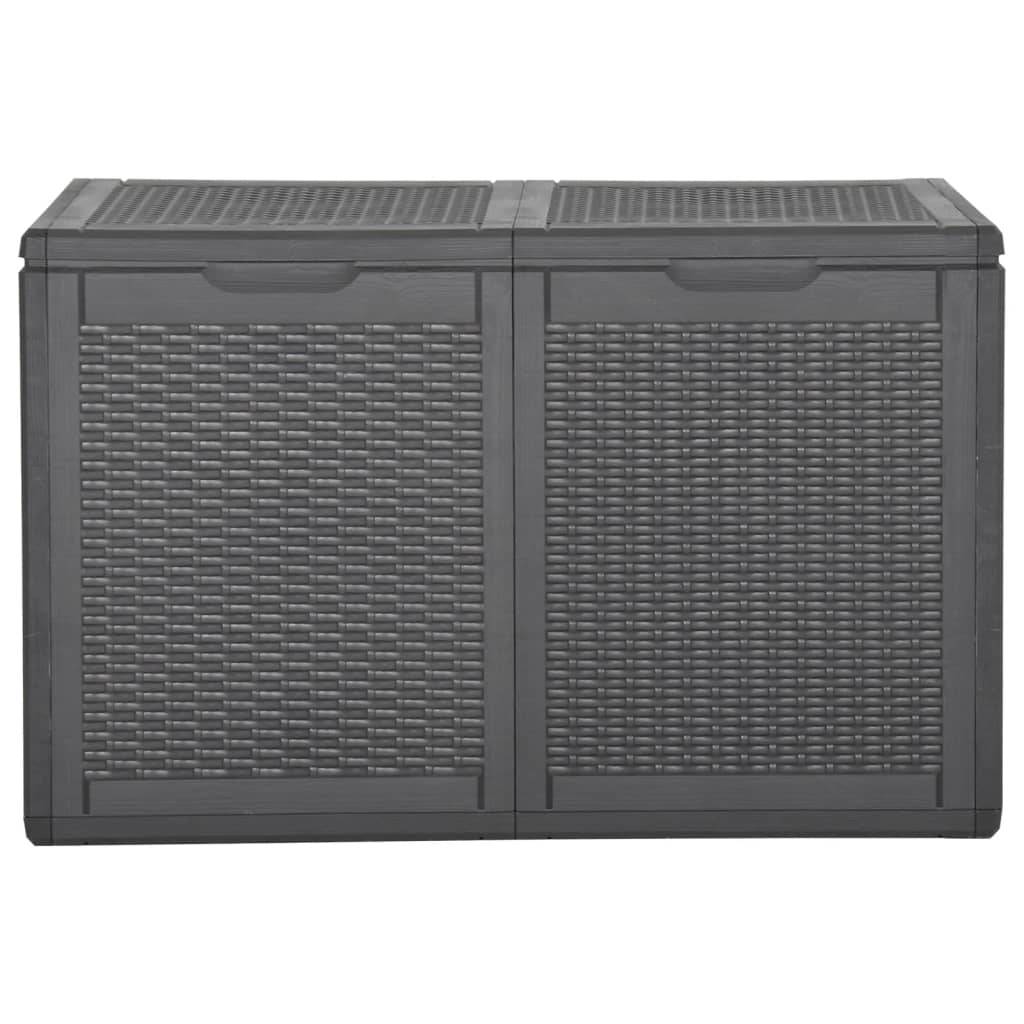 Helloshop26 - Coffre boîte meuble de jardin rangement 180 litres noir pp rotin - Imagen 3