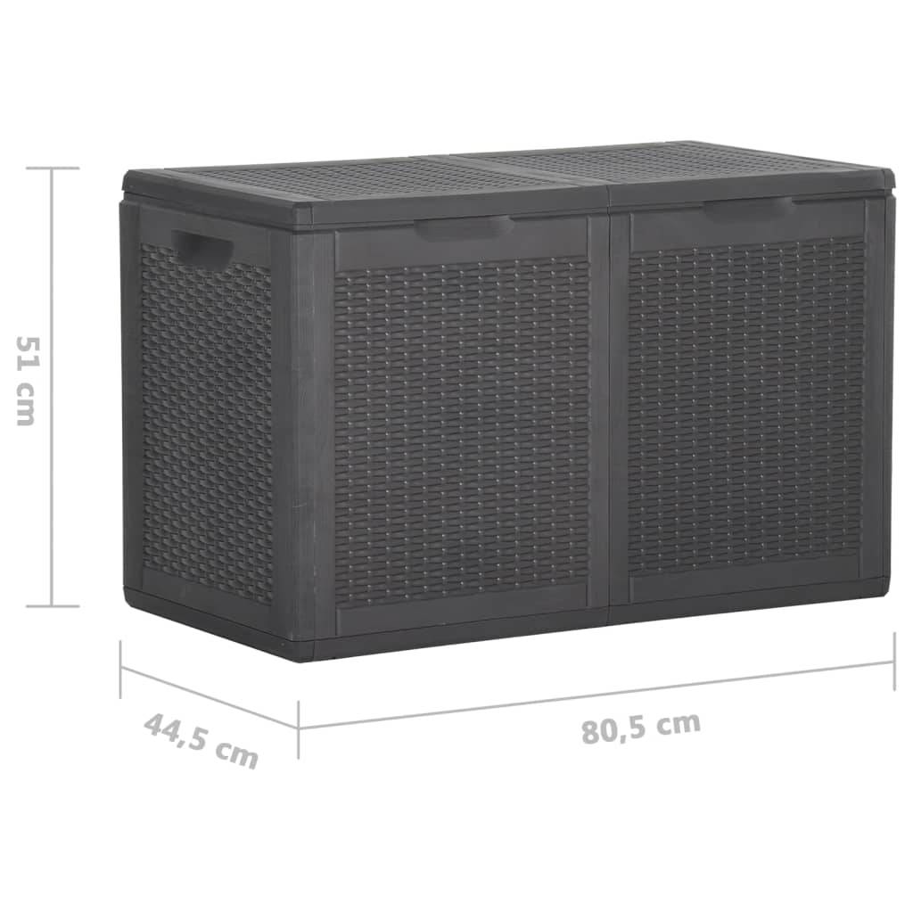 Helloshop26 - Coffre boîte meuble de jardin rangement 180 litres noir pp rotin - Imagen 7