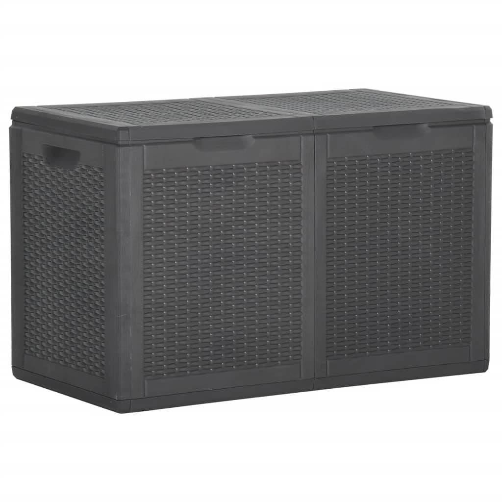 Helloshop26 - Coffre boîte meuble de jardin rangement 180 litres noir pp rotin - Imagen 2