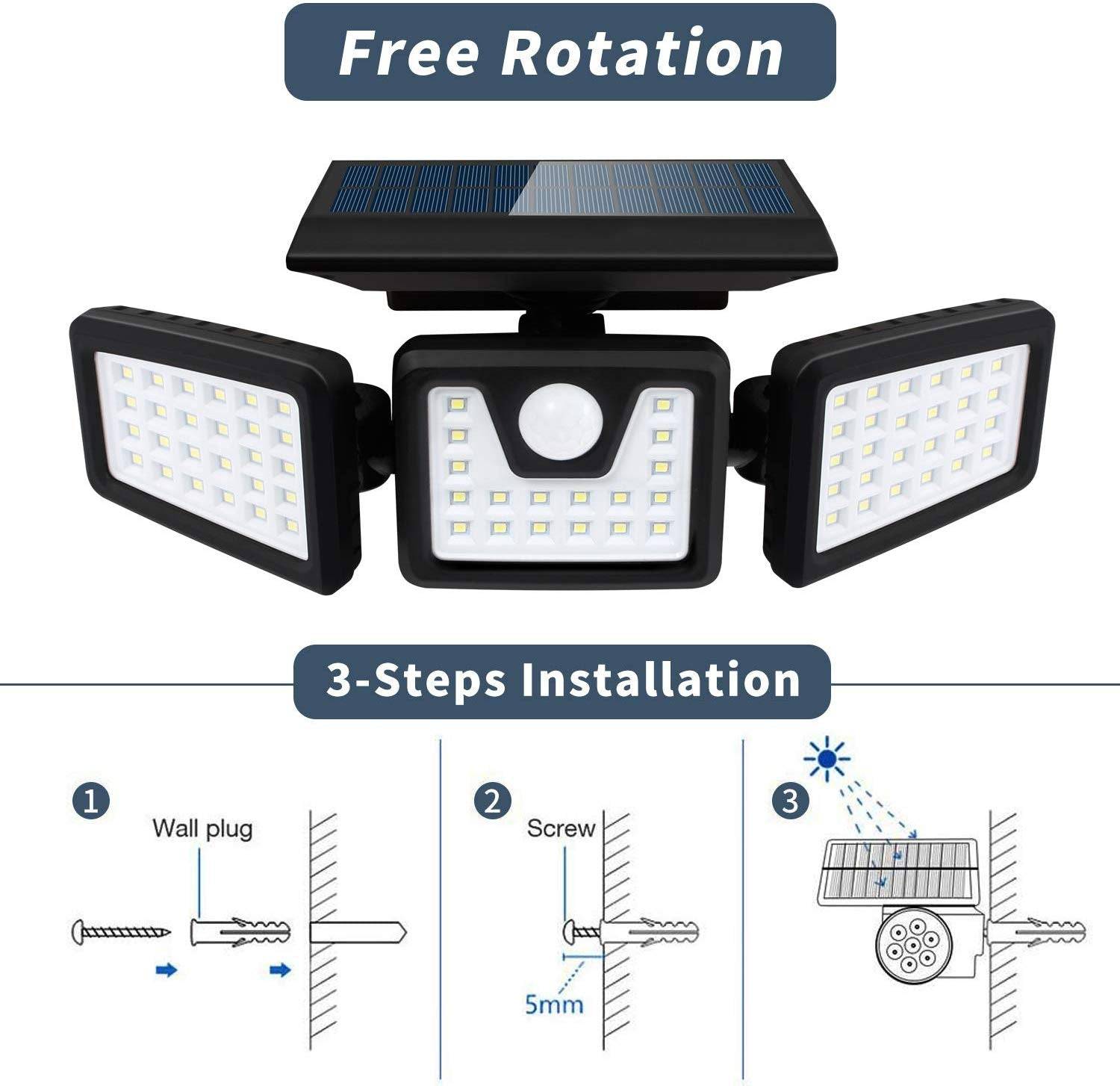Lumisky - 4 Projecteurs solaires sensor FALCON 800LM - Imagen 9