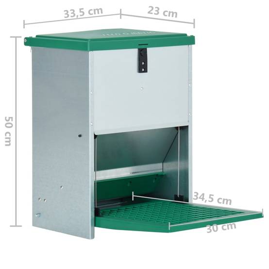ComfortXL - Mangeoire Automatique Poule Métal Pédale Stable 12kg Vert - ComfortXL Outdoor Living - Image 8