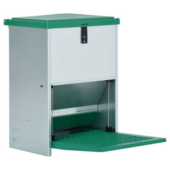 ComfortXL - Mangeoire Automatique Poule Métal Pédale Stable 12kg Vert - ComfortXL Outdoor Living - Image 1