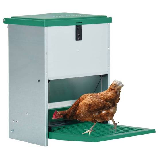 ComfortXL - Mangeoire Automatique Poule Métal Pédale Stable 12kg Vert - ComfortXL Outdoor Living - Image 2