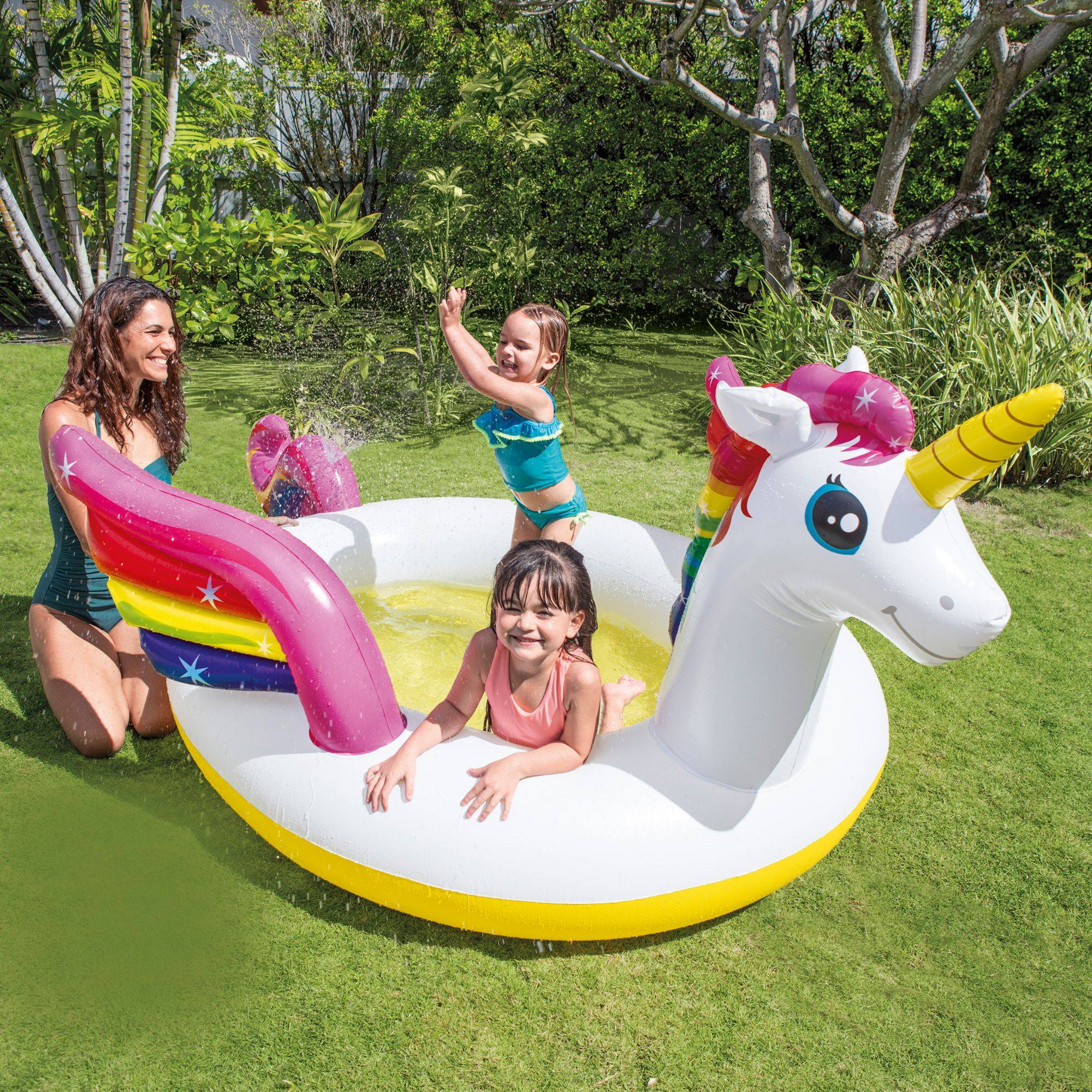 Intex - Piscina fuente inflable Unicornio - L. 272 x H. 104 cm - Blanco - Intex - Imagen 2