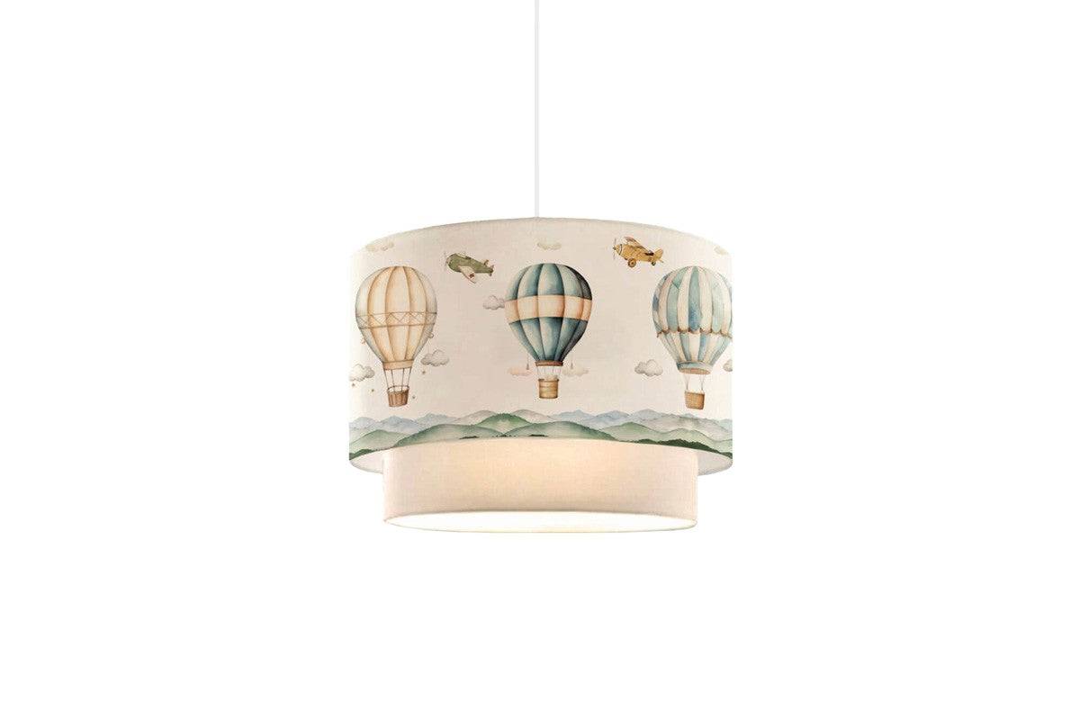 Importdistrib - Suspension luminaire plafonnier enfant abat jour beige 30x20 cm