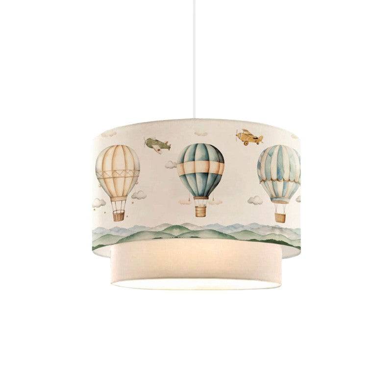 Importdistrib - Suspension luminaire plafonnier enfant abat jour beige 30x20 cm - Image 4