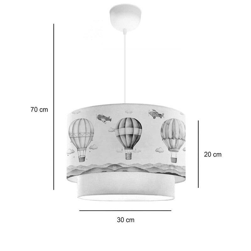 Importdistrib - Suspension luminaire plafonnier enfant abat jour beige 30x20 cm - Image 5