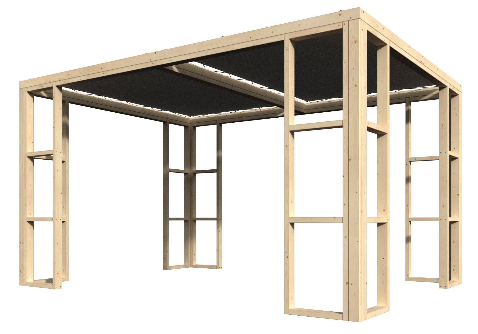 Decor et Jardin - PERGOLA AMBRE - POTEAUX 9x9 - VOILE D'OMBRAGE FIXE