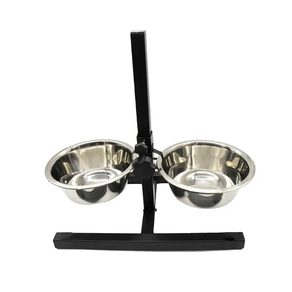 Mangeoire chien sur pied réglable  + 2 gamelles Ø de 19 cm - Image 3
