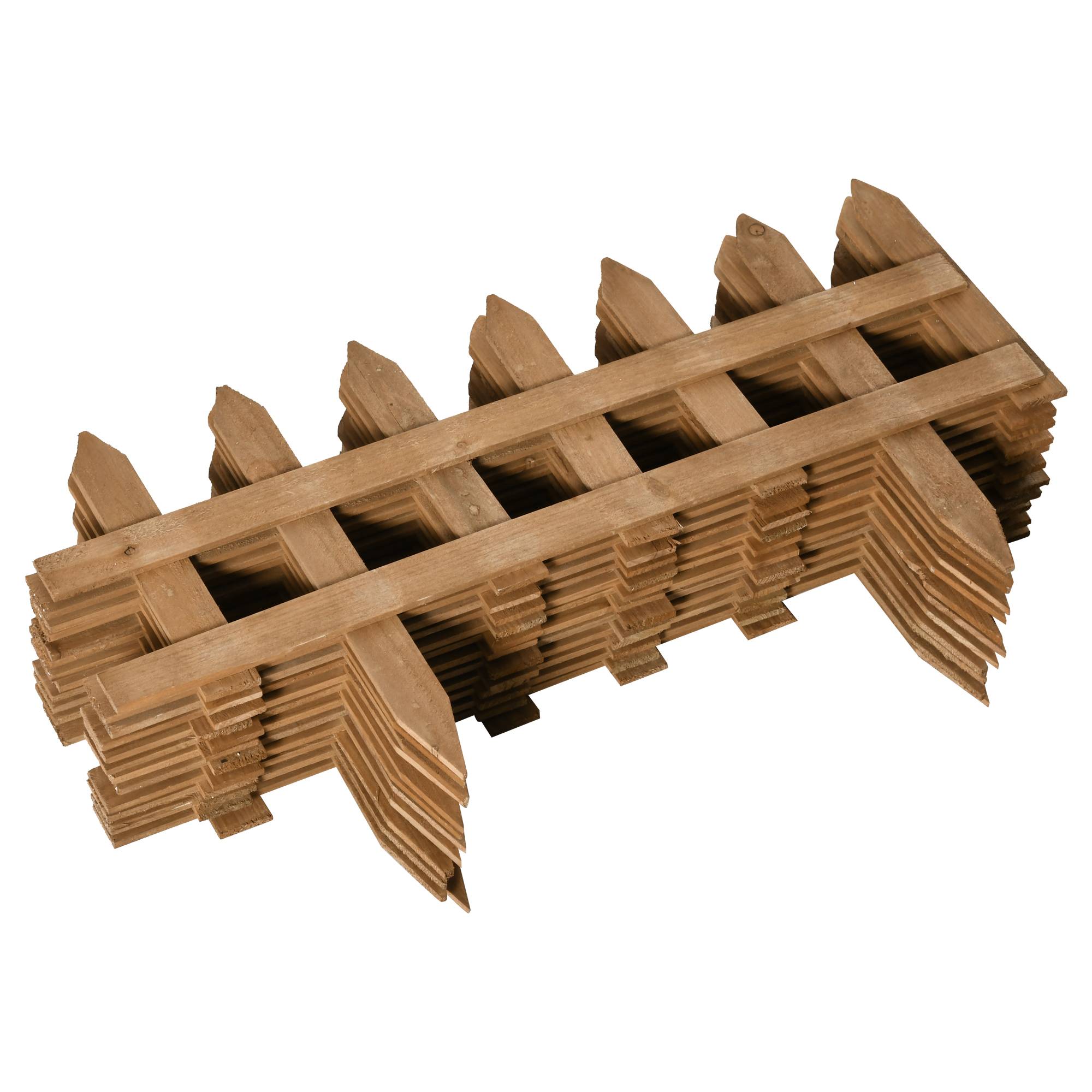 Outsunny - Bordures à planter 12 pcs - bordures de pelouse - barrières de jardin en bois de sapin pré-huilé - bordure dim. 60L x 34H cm - Outsunny - Imagen 9