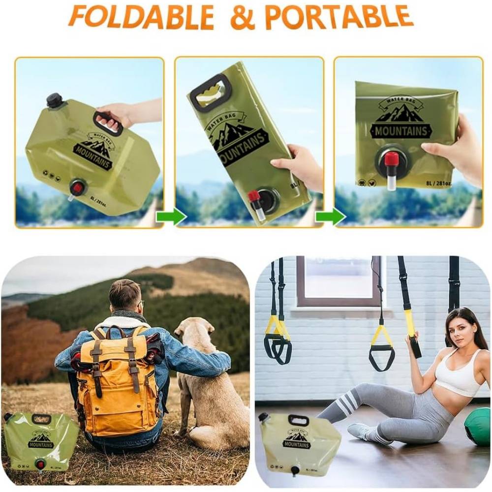 Réservoir d'eau pliable 8L avec robinet pour camping - Living123 - Image 5