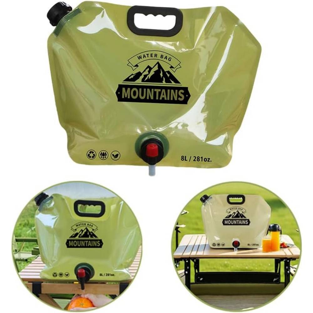 Réservoir d'eau pliable 8L avec robinet pour camping - Living123 - Image 1